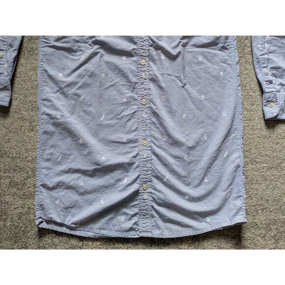 Carhartt WIP Orton Blue & White Striped, BAND COLLAR - Small RARE - Picture 6 of 16